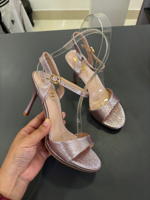 Women Glittery Open Toe Stiletto